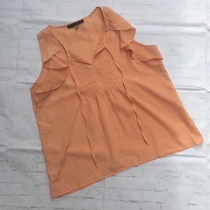 🌈 Rose & Olive peach ruffle sleeveless blouse
